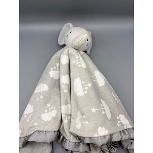 Parents Choice Elephant XL Lovey Blanket Gray Satin Trim Plush Security 25" - Picture 1 of 6